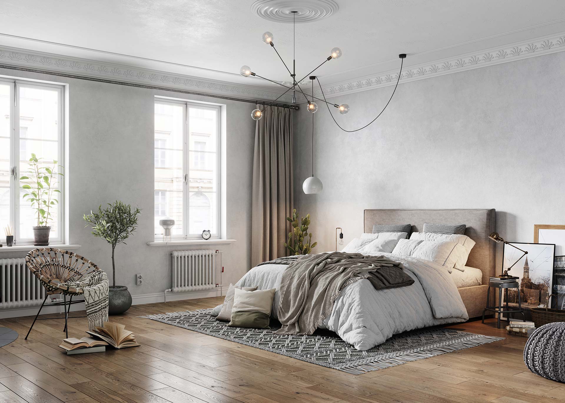 modernes Schlafzimmer mit Echtholzboden und Stil modernes Schlafzimmer mit Echtholzboden und Stil
